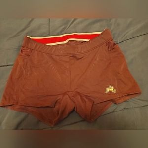 Tracksmith Bell Lap spandex shorts maroon